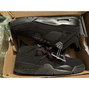 Jordan Air Jordan 4 Mid Top Basketball Sneakers Black Lace-Up Men's